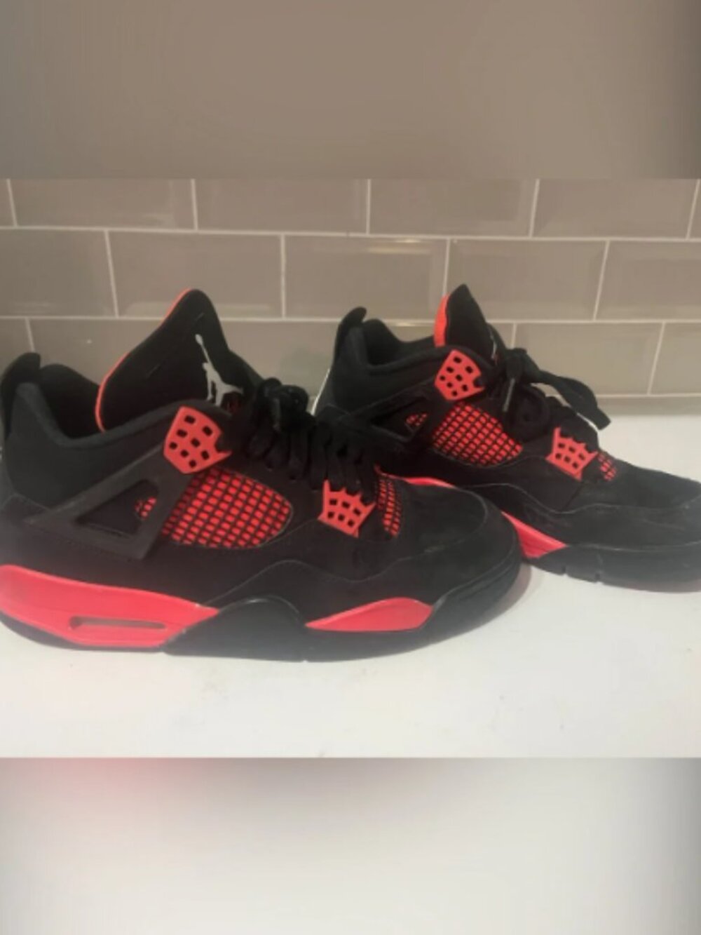 Jordan Retro Black and Red Athletic Sneakers